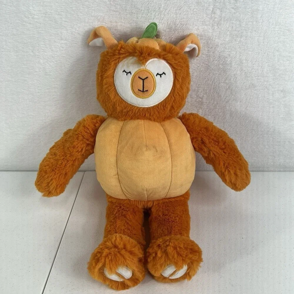 Slumberkins Alpaca Pumpkin Kin Plush‎ Soft Lovey Stuffed Animal Halloween Orange